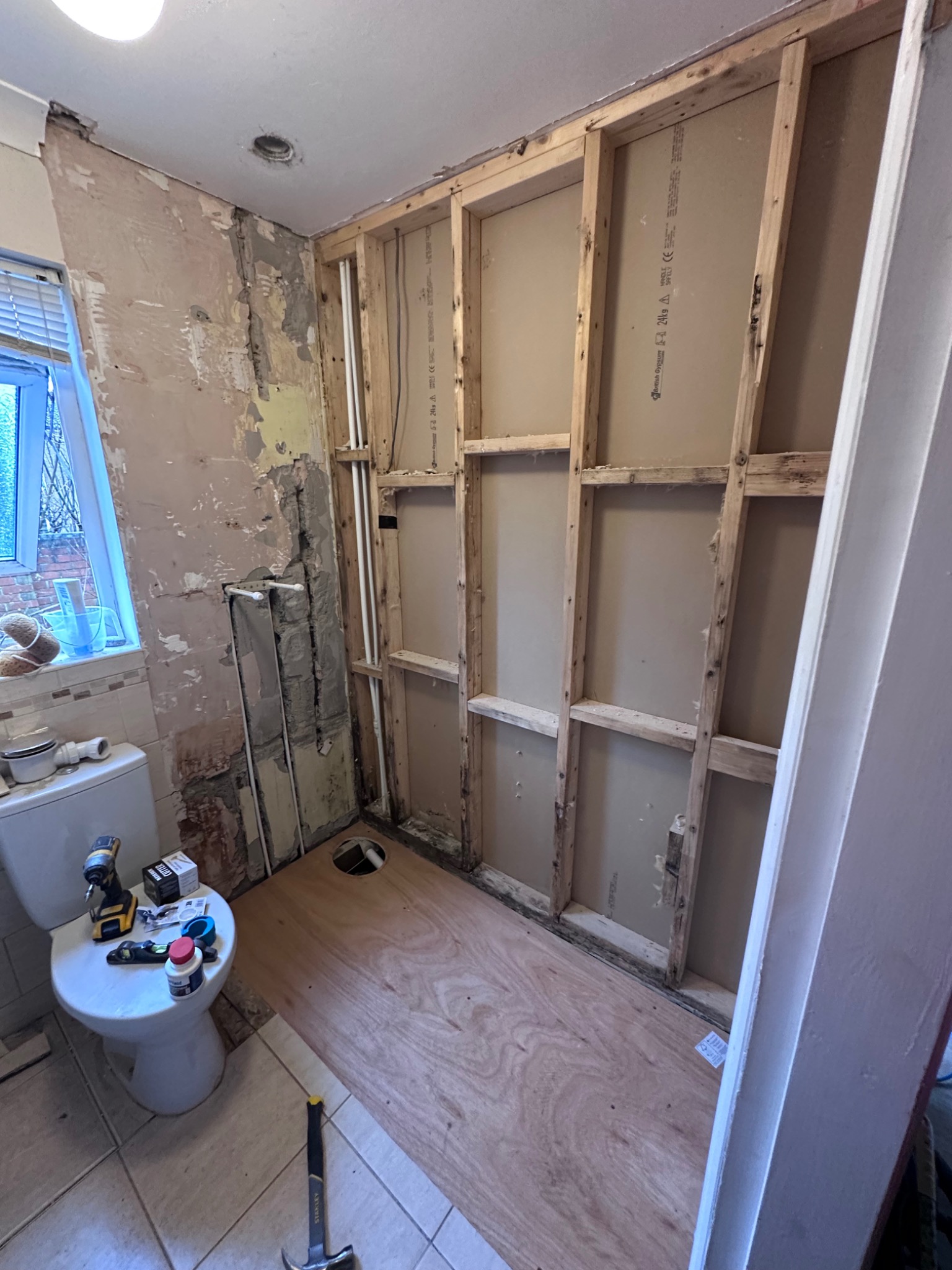 Bathroom before bath was removed